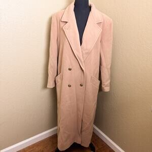 Vintage Forecaster of Boston Camel Wool Long Coat Double Breasted Size 14 USA